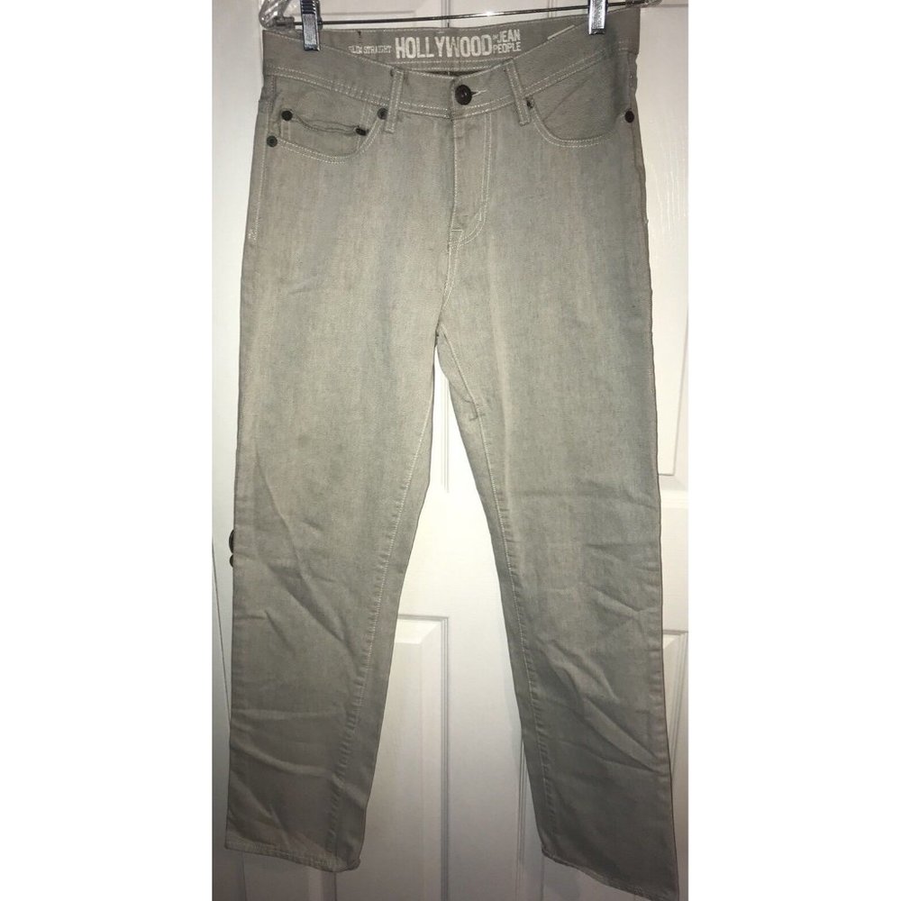 HOLLYWOOD The Jean People Slim Straight Light Gray Jeans 32x34 EUC (31.5 x 32.5)